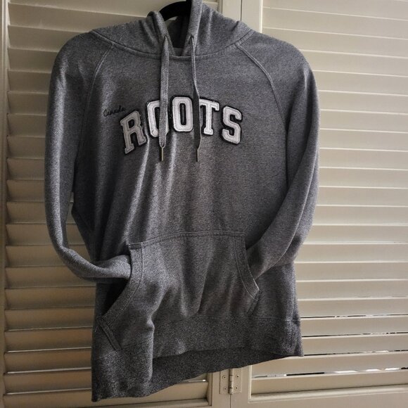 Roots Athletics Grey and White Hoodie Medium - Picture 1 of 3